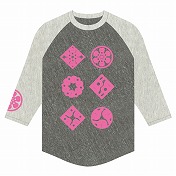 七分袖Tシャツ -グレー×ピンク-(サイズXS/ S /M/ L)
